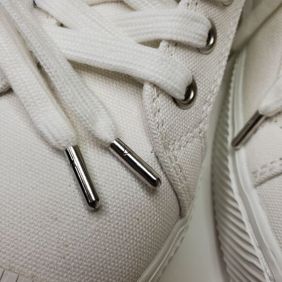 $120 NEW 9 CARIUMA OCA ALL WHITE SILVER TIP LOW CANVAS NEUTRAL SNEAKERS 40 NWT - Picture 4 of 10